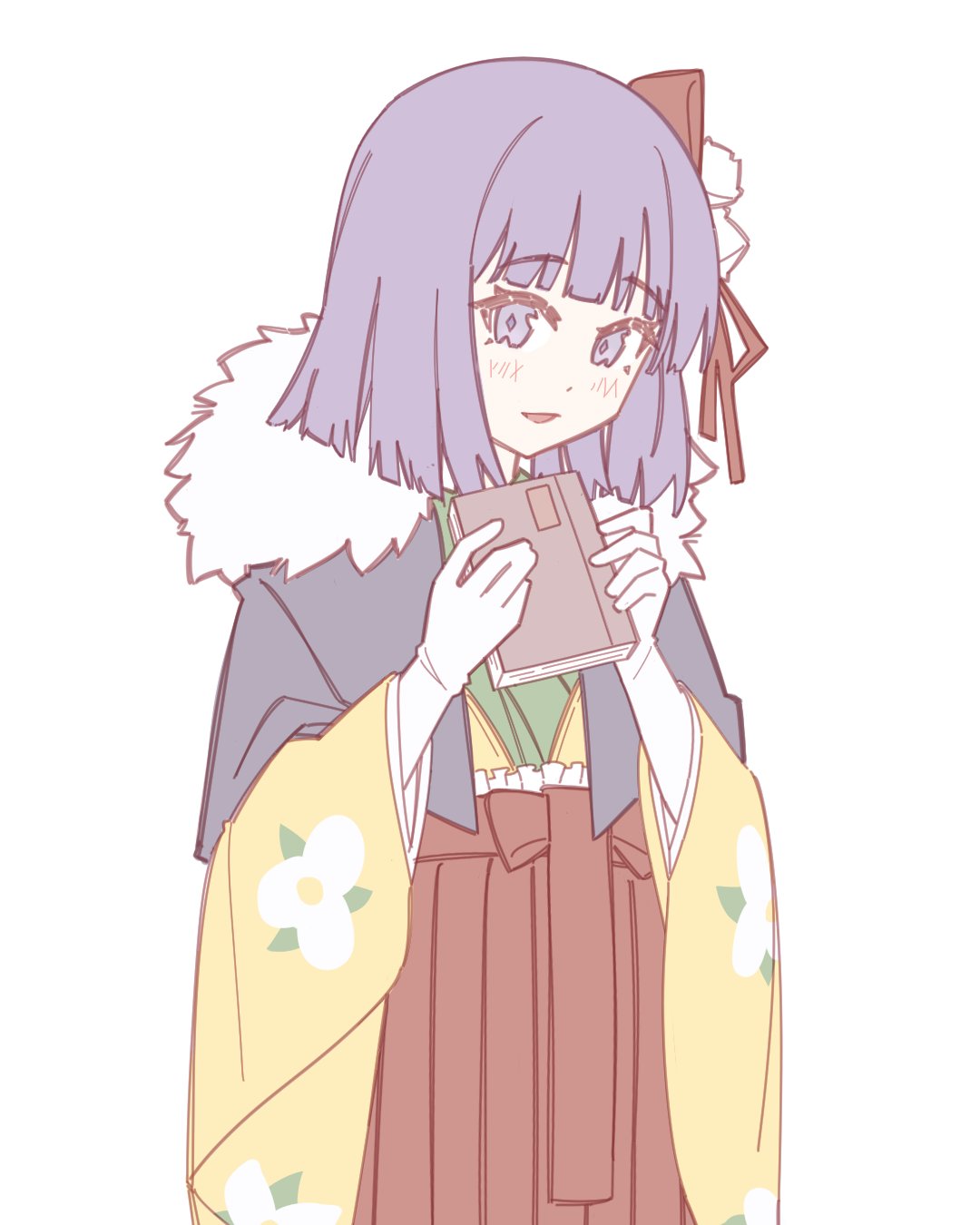 1girl, agatha_chris_q_outfit_(touhou), blunt_bangs, blunt_ends, book, capelet, character_request, commission