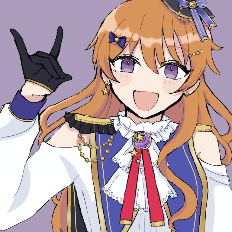 1girl, ascot, black_gloves, blush, clothing_cutout, commentary_request, earrings, epaulettes