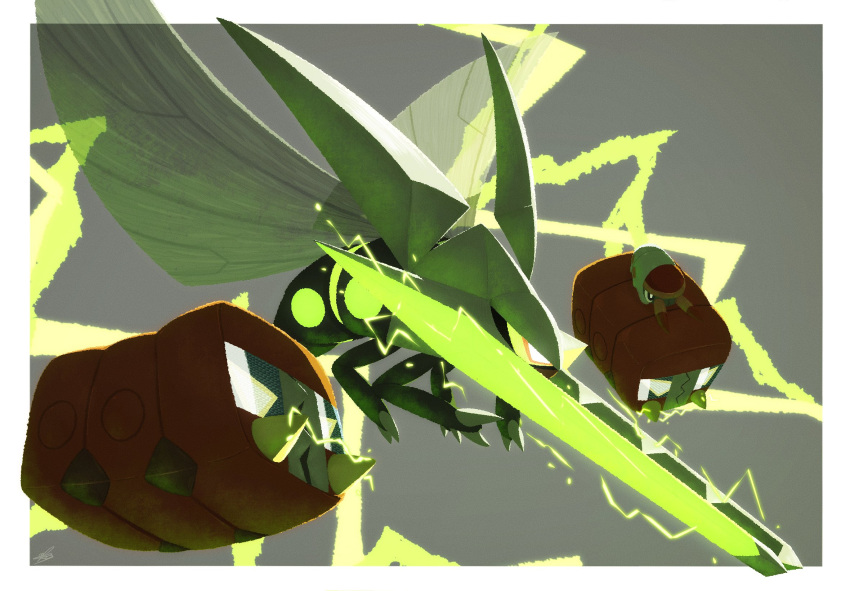 alternate_color, beetle, bug, charjabug, claws, colored_sclera, electricity, evolutionary_line