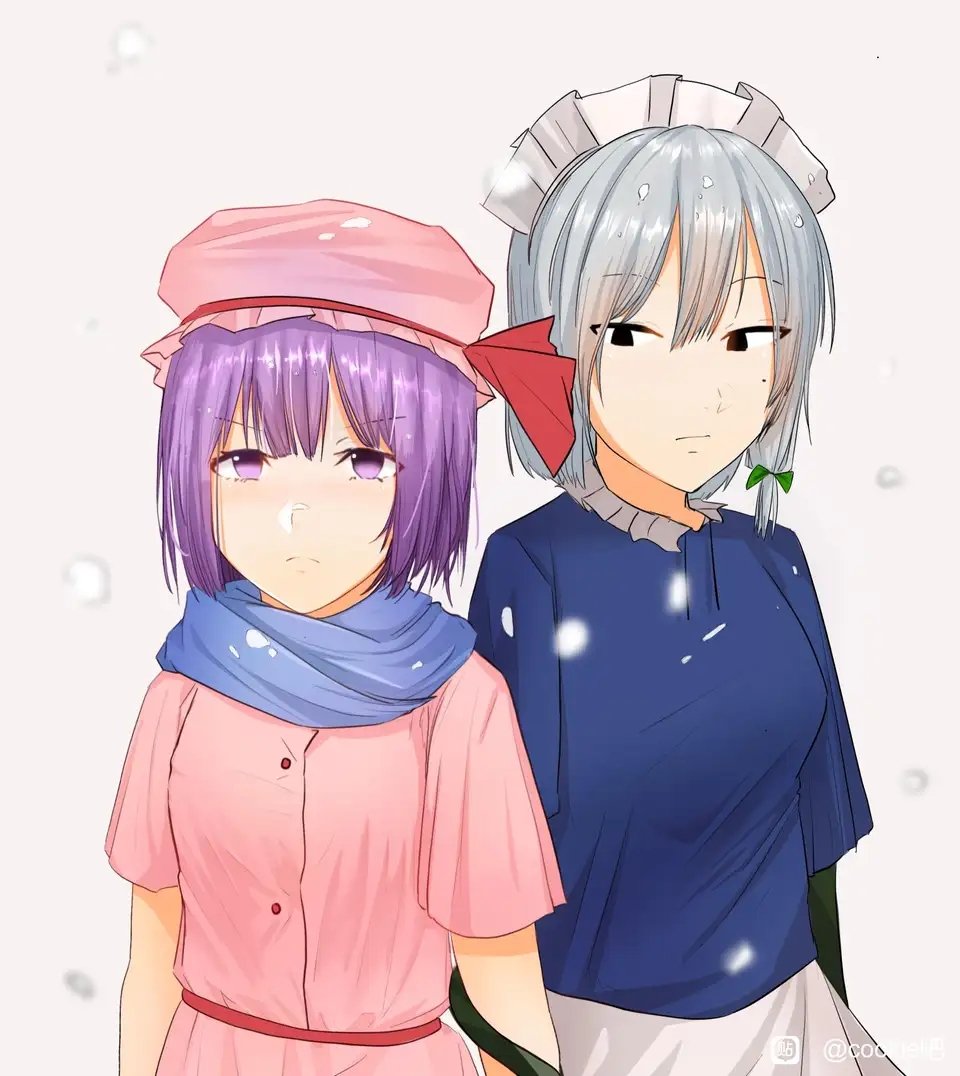 2girls, black_eyes, blue_scarf, blue_shirt, bow, chinese_commentary, closed_mouth, commentary_request