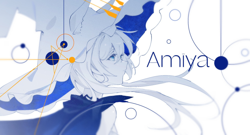 1girl, abstract, aling539, ambience_synesthesia, amiya_(arknights), animal_ears, arknights, bare_shoulders