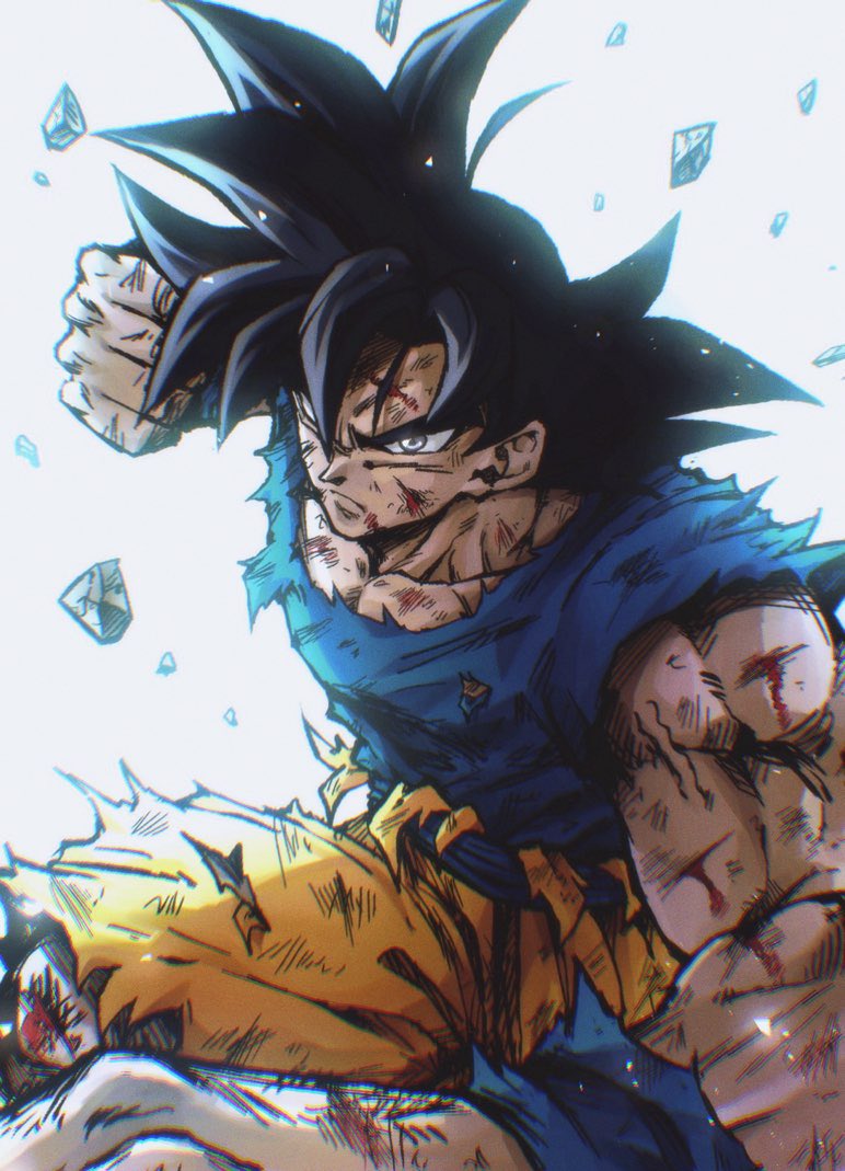 1boy, battle_damage, black_hair, blood, blood_on_arm, blood_on_face, blue_sash, blue_shirt
