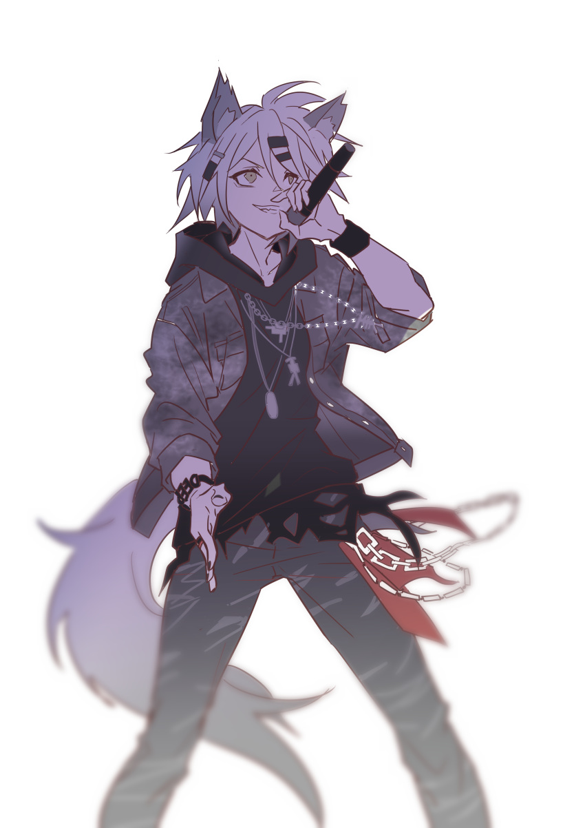 1girl, absurdres, aling539, alternate_costume, alternate_hair_length, alternate_hairstyle, animal_ear_fluff, animal_ears
