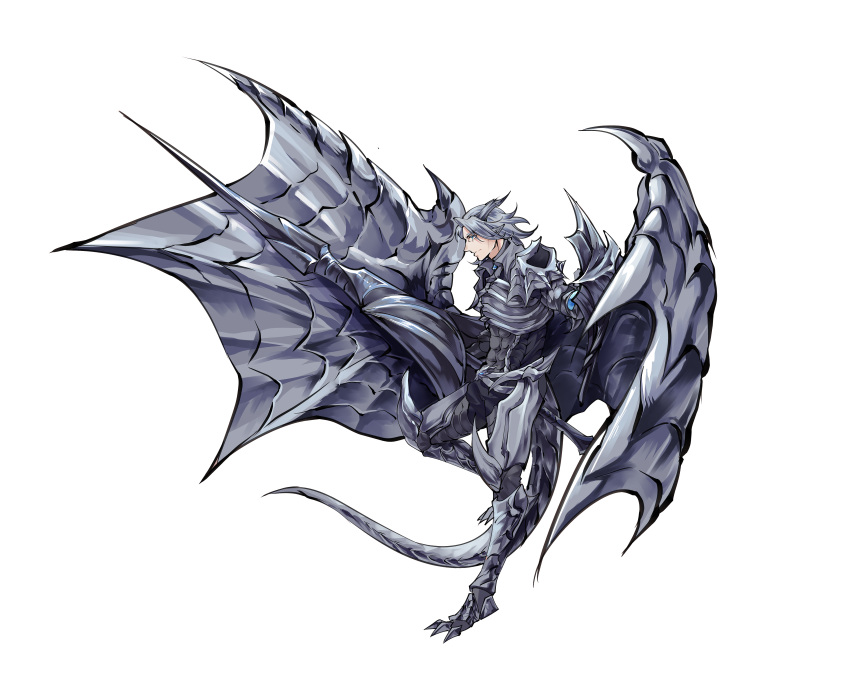 1boy, absurdres, armor, dragon_boy, dragon_horns, dragon_tail, dragon_wings, full_body