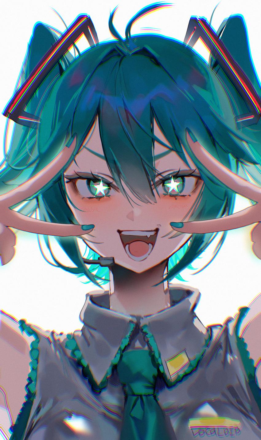 1girl, absurdres, antenna_hair, aqua_eyes, aqua_hair, aqua_nails, aqua_necktie, aqua_trim