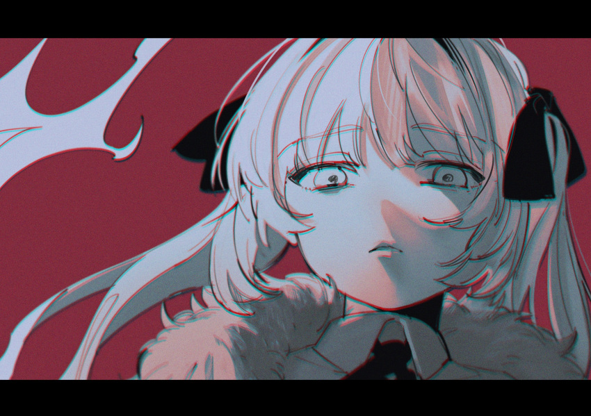 1girl, absurdres, ada_(iyowa), adipocere_(vocaloid), bags_under_eyes, blurry, collared_shirt, disdain