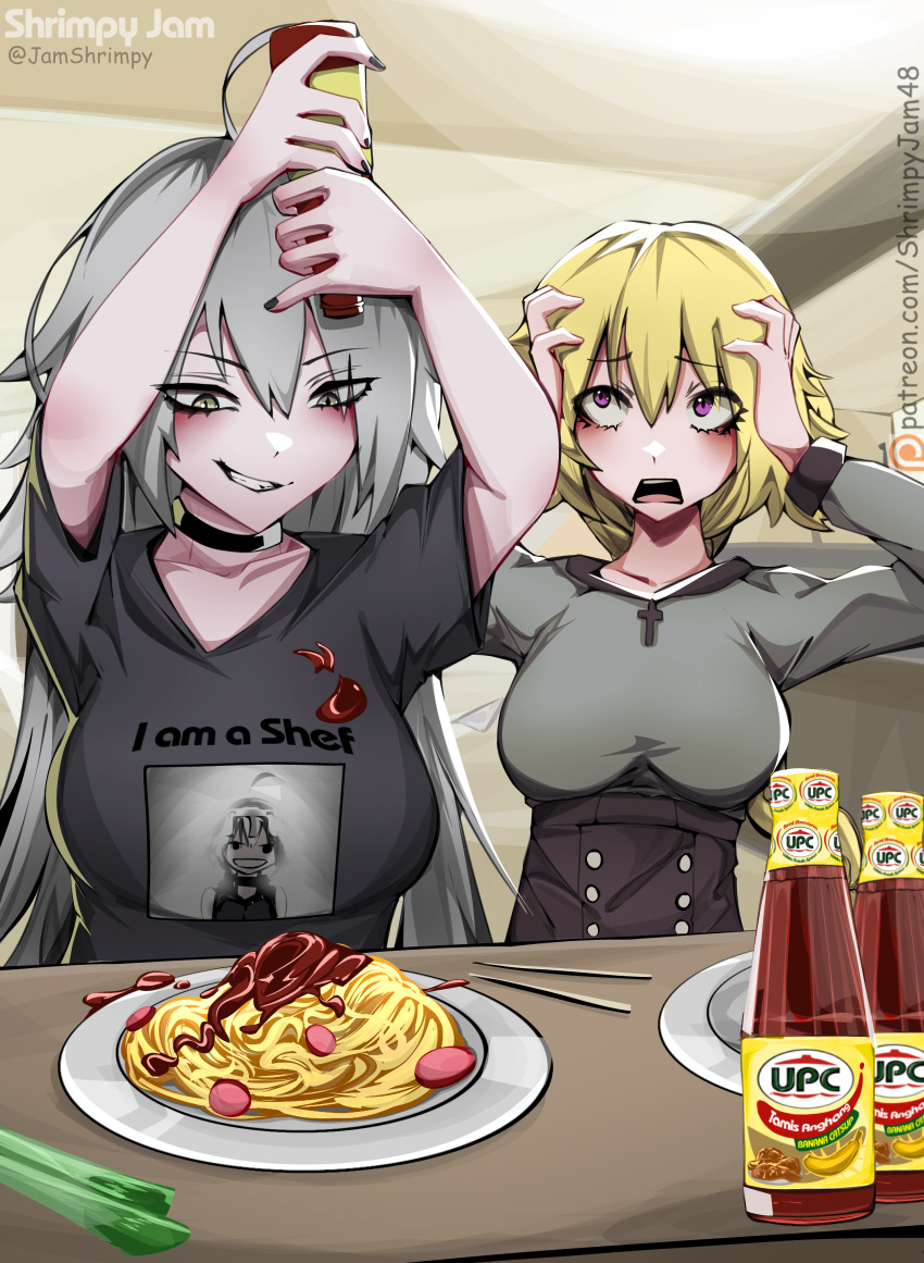 absurdres, black_choker, black_shirt, blonde_hair, choker, cross, fate/grand_order, fate_(series)