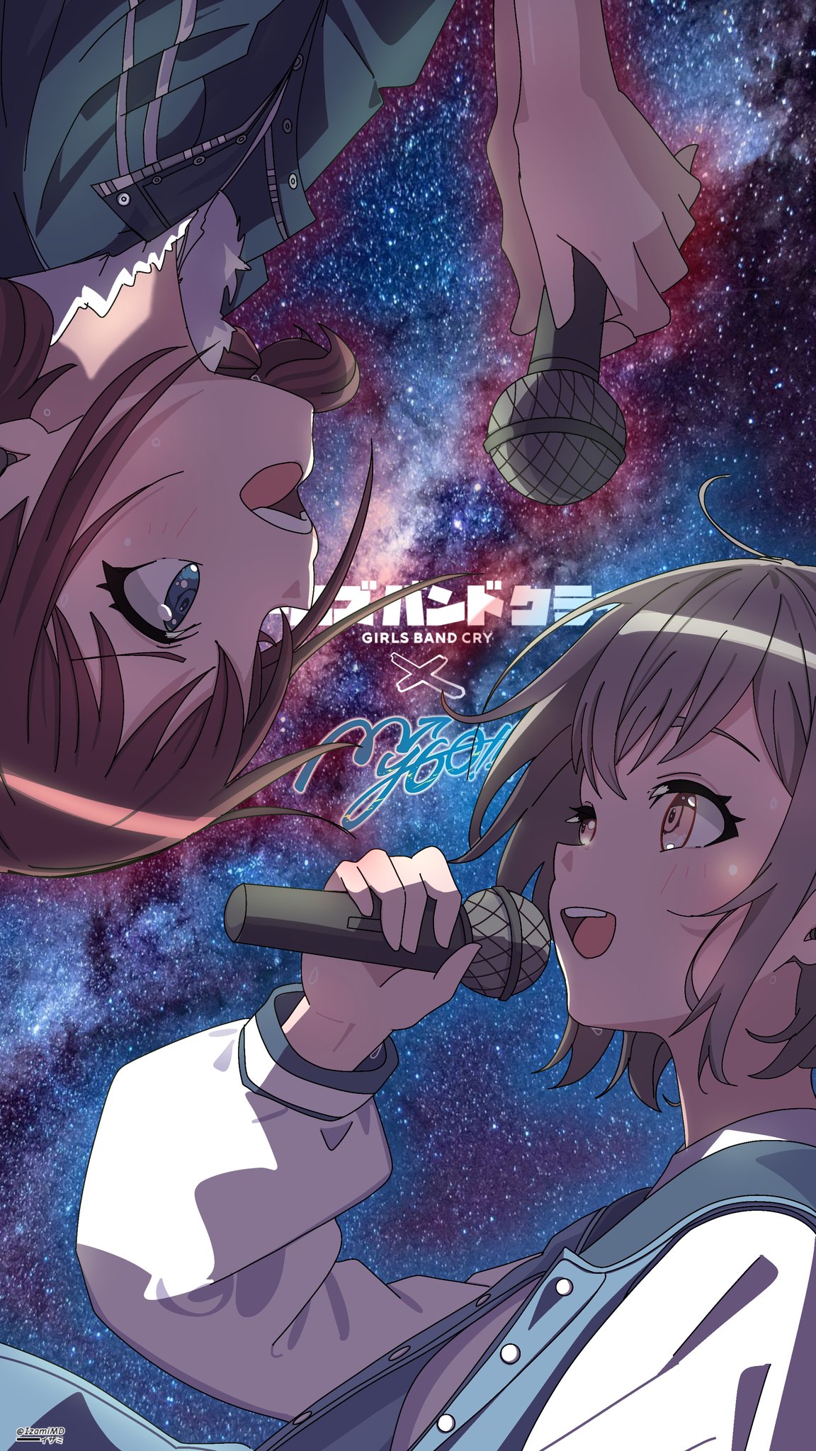 2girls, bang_dream!, bang_dream!_it's_mygo!!!!!, blue_eyes, blue_jacket, blush, brown_eyes, brown_hair