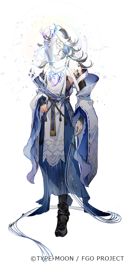 1boy, abalone, anmi, azumi-no-isora_(fate), black_footwear, blue_kimono, blue_sash, copyright_name