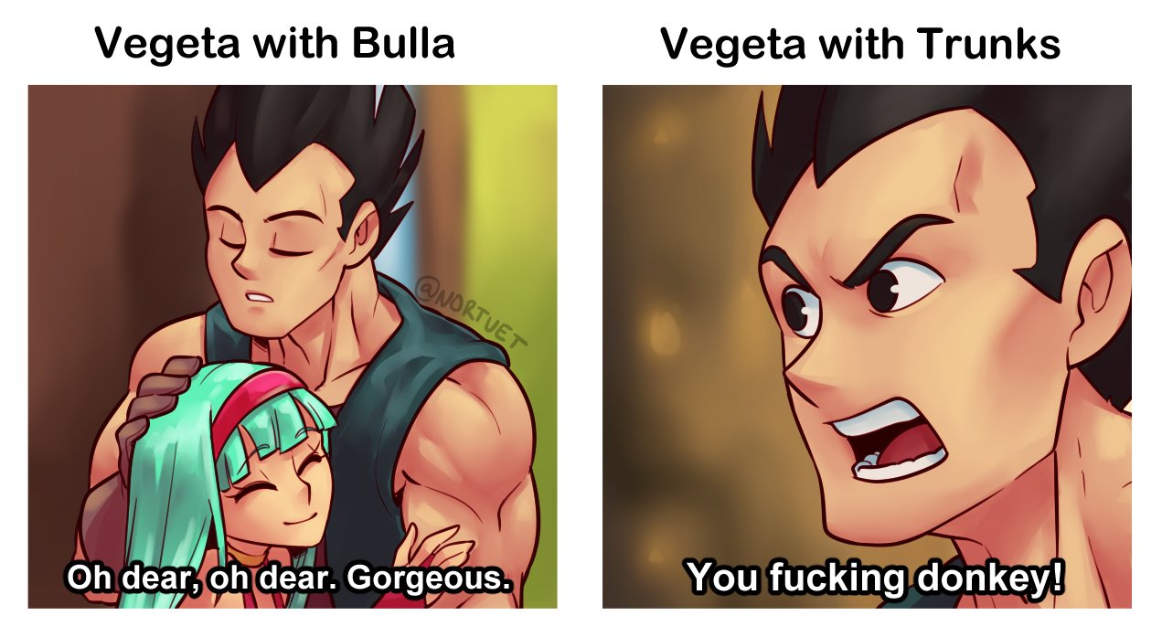 1boy, 1girl, artist_name, black_eyes, black_hair, blurry, blurry_background, bra_(dragon_ball)