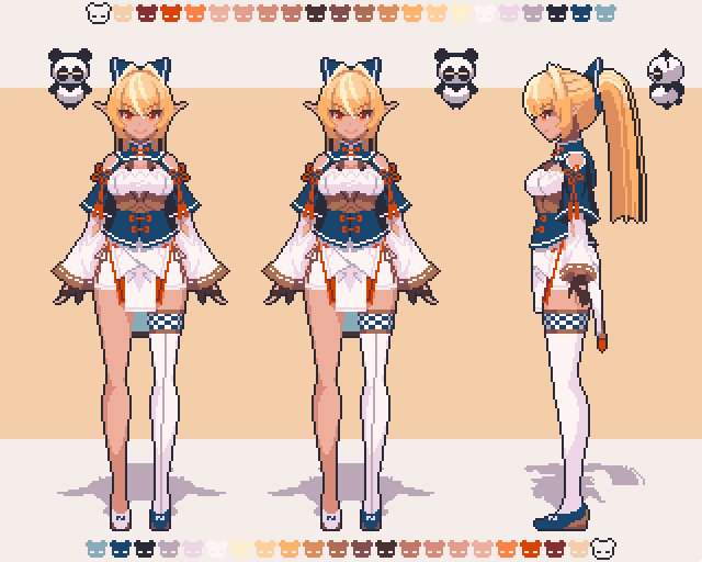 animated, animated_gif, asymmetrical_footwear, asymmetrical_legwear, blonde_hair, bow, clothing_cutout, dark-skinned_female