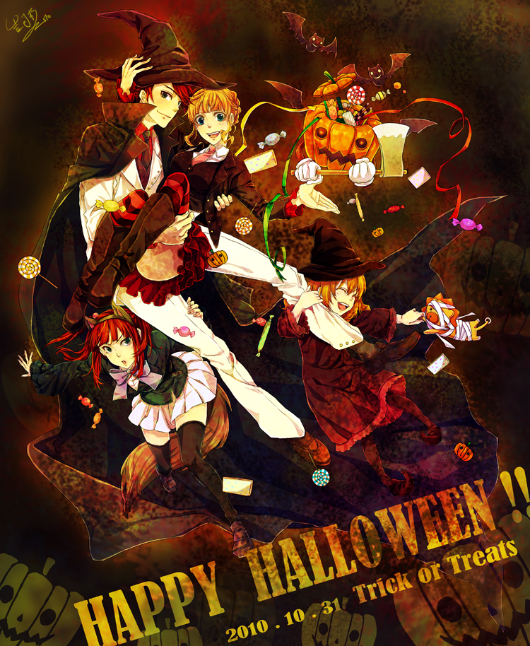 beatrice, blonde_hair, boots, cape, formal, halloween, hat, headband