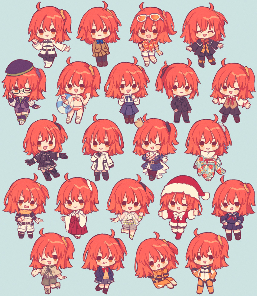 1girl, :o, :p, ;), ;d, ^_^, absurdres, ahoge