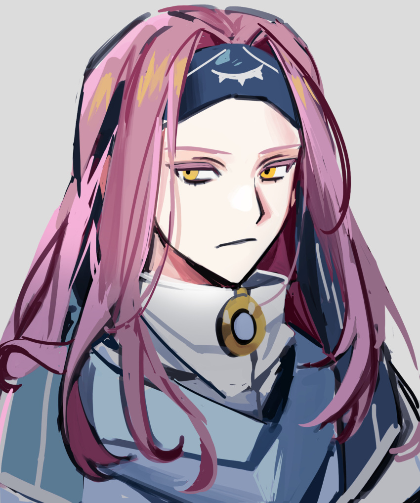 1boy, :/, blue_headband, blue_scarf, closed_mouth, colored_eyelashes, commentary_request, enein_rundall