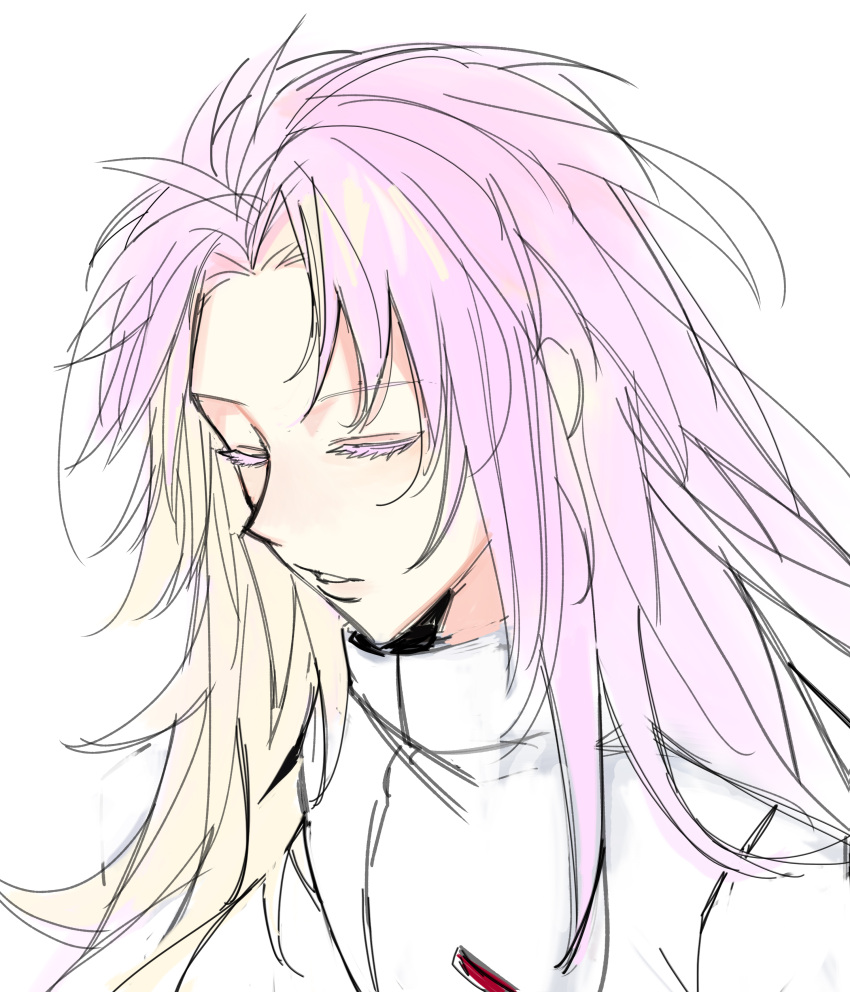 1boy, absurdres, blonde_hair, closed_eyes, colored_eyelashes, colored_inner_hair, commentary_request, hatsutori_hajime