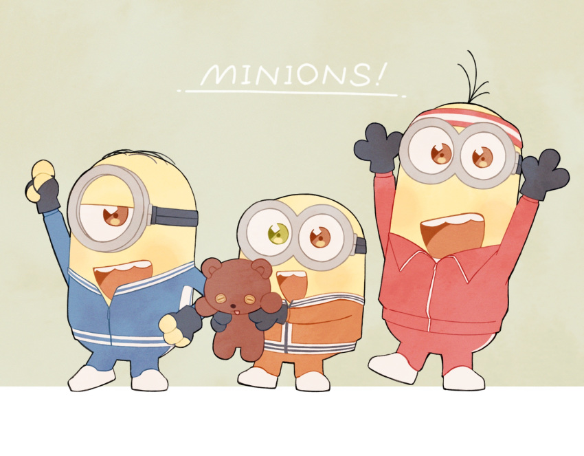 :d, ake_blood, black_gloves, blue_jacket, blue_pants, bob_(despicable_me), brown_eyes, colored_skin