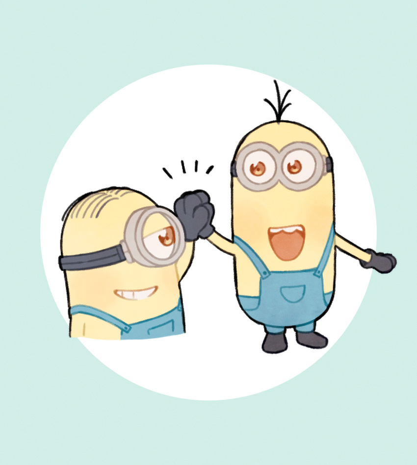 ake_blood, black_gloves, blue_overalls, brown_eyes, colored_skin, despicable_me, gloves, goggles