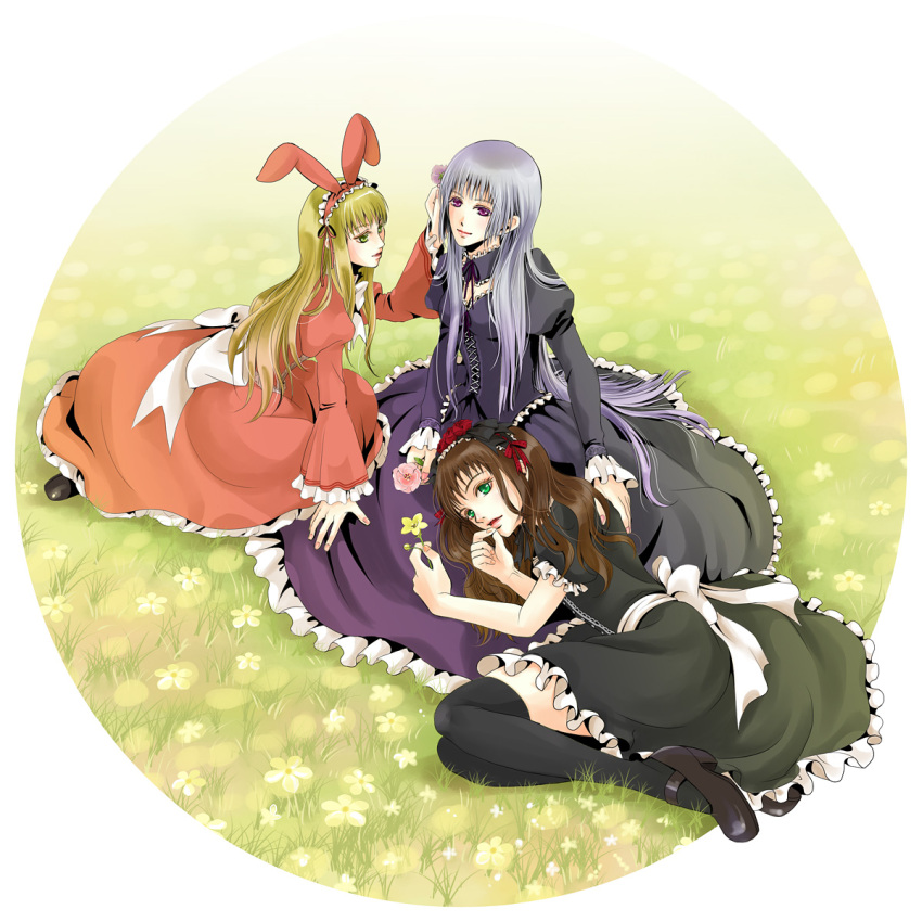 dress, flower, hazuki_(azana), hazuki_(pixiv499163), highres, lying, sitting, trap