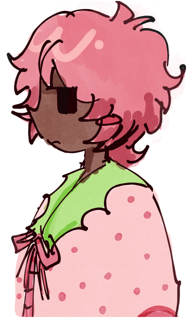 carmen(spookycatzzz), cute, male, pink_hair, spookycatzzz, spookycatzzz(artist), strawberry