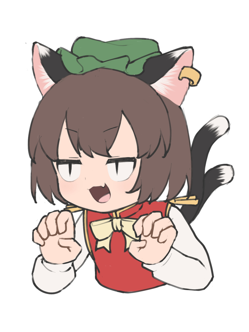 1girl, :3, :d, absurdres, animal_ear_piercing, animal_ears, asakura_haru, bow
