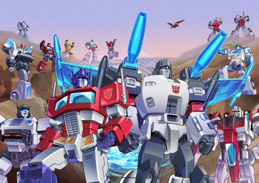 artist_name, bonecrusher, bumblebee_(transformers), character_request, clenched_hands, cliffjumper, decepticon, english_commentary