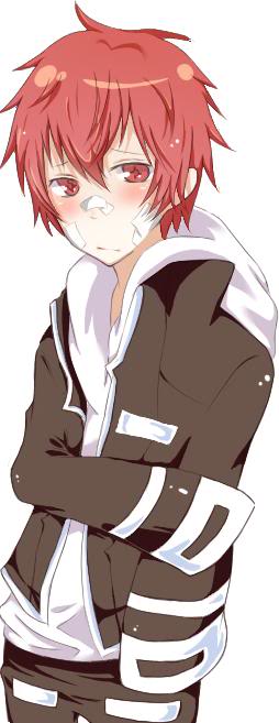 band_aid, frown, hoodie, jacket, katekyo_hitman_reborn, kozato_enma, red_eyes, redhead