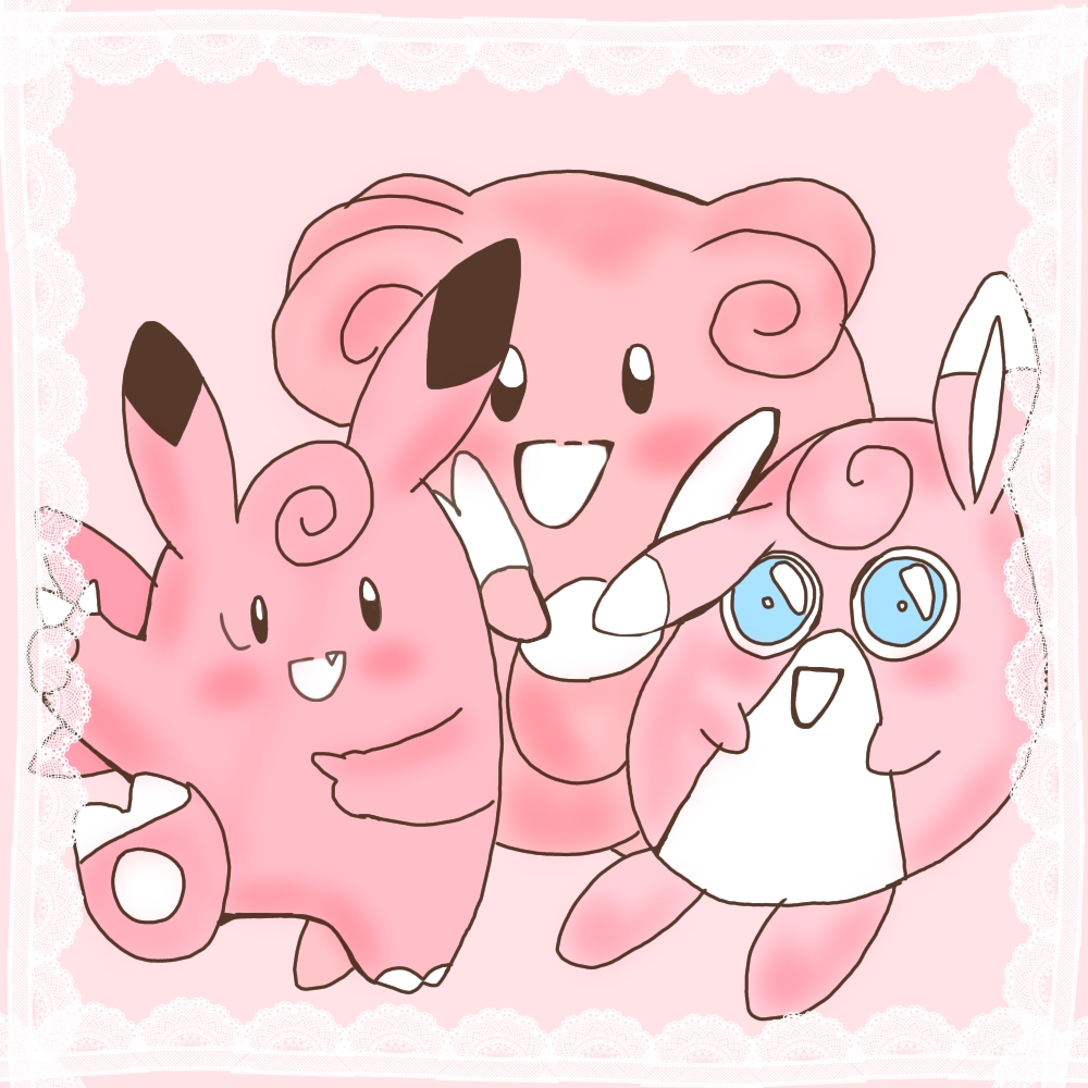 blissey, clefable, kugimiya_aria, pokemon, pokemon_(creature), wigglytuff