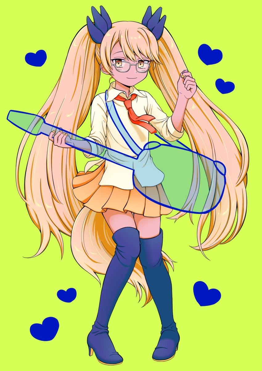 1girl, blonde_hair, blue_footwear, boots, chiyo_nori, collared_shirt, dog_girl, dog_tail