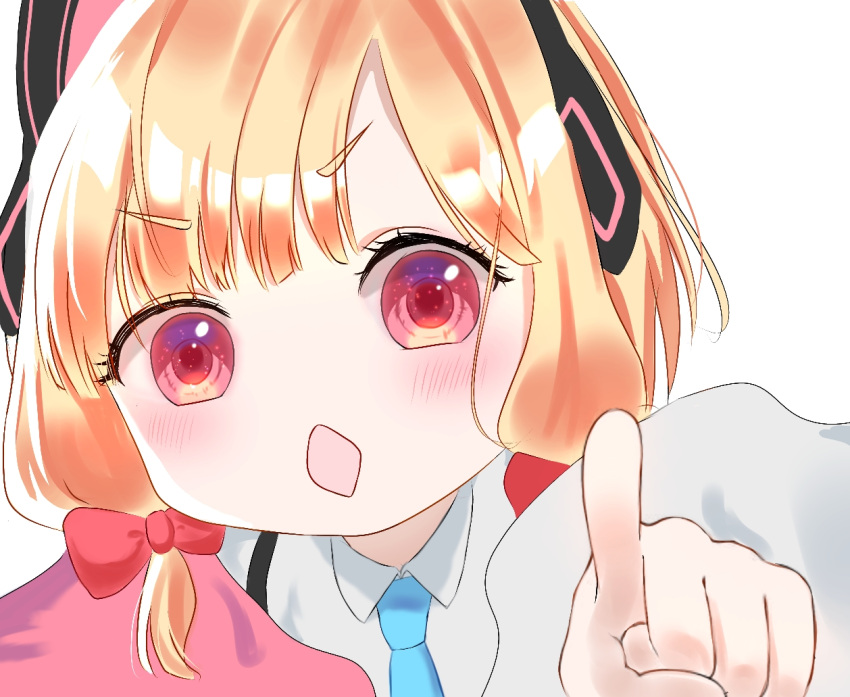 1girl, animal_ear_headphones, animal_ears, blonde_hair, blue_archive, blue_necktie, cat_ear_headphones, cat_ears