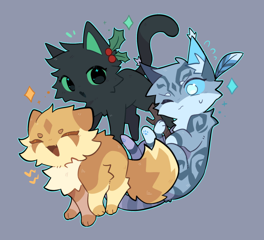 animal, animal_focus, black_cat, black_fur, blue_eyes, buzhanggaodekenan, cat, chibi