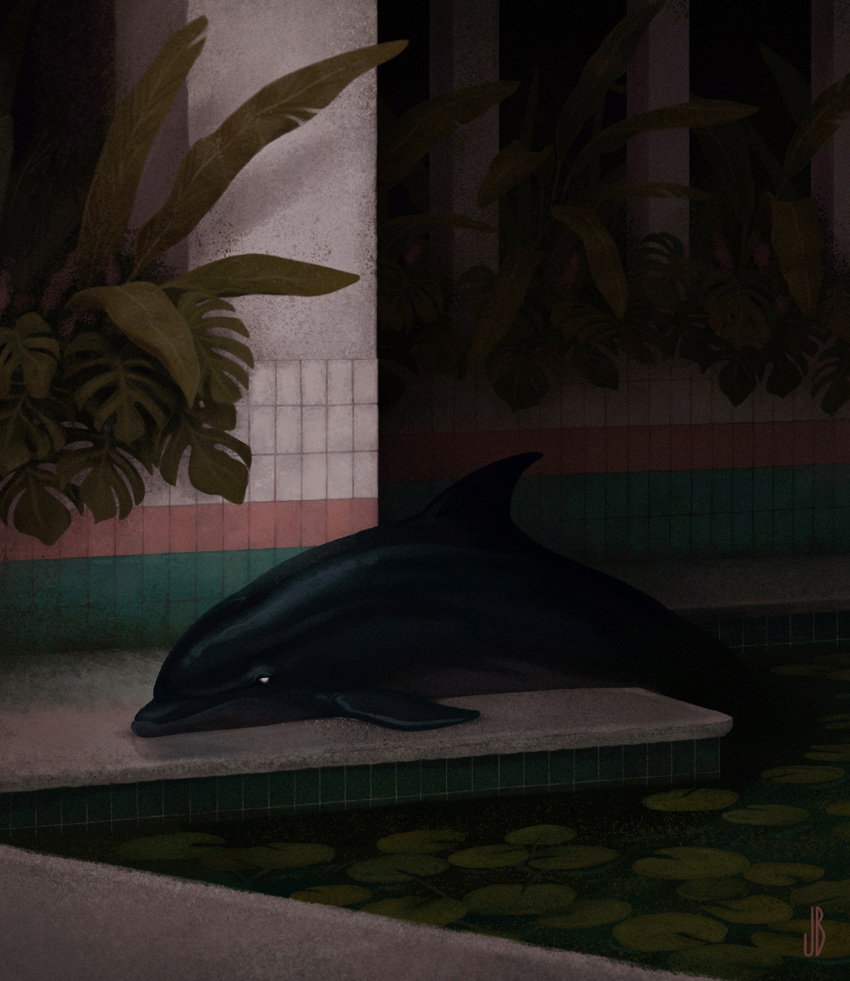abandoned, animal, animal_focus, artist_logo, black_skin, colored_skin, commentary, dappermouth