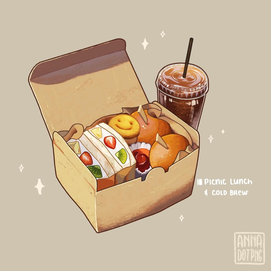 annadotpng, artist_name, brown_background, commentary, cup, disposable_cup, drinking_straw, english_commentary