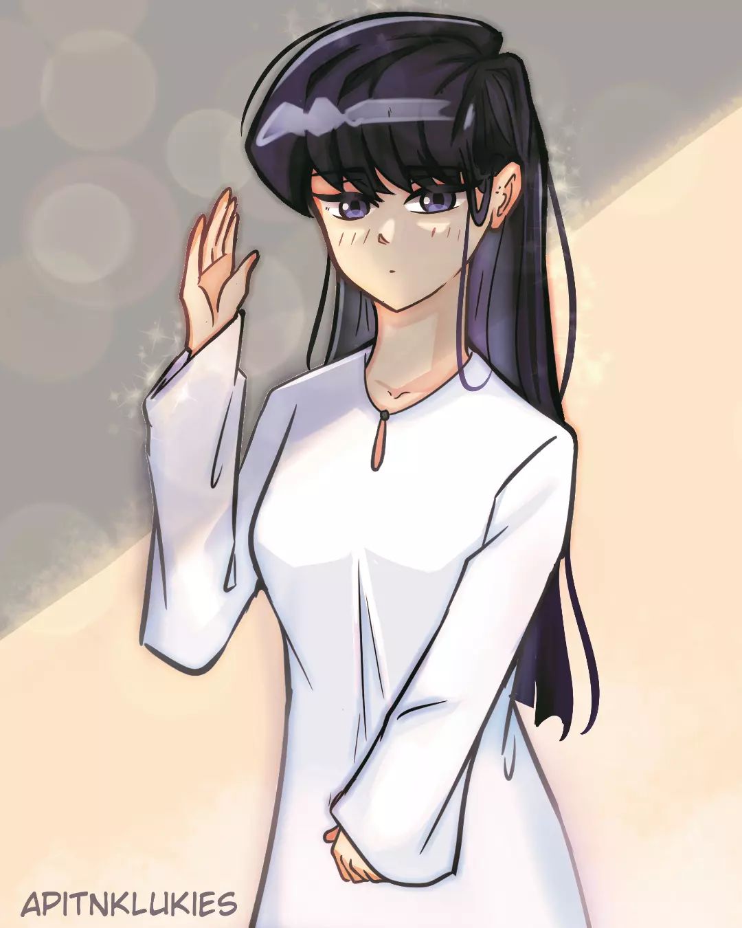 1girl, apitnklukies, black_hair, closed_mouth, highres, komi-san_wa_komyushou_desu, komi_shouko, long_hair