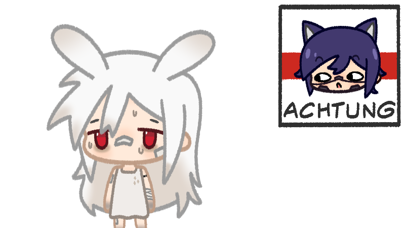 2girls, android, animal_ears, ariane_yeong, bandage_on_face, bandage_on_nose, bandaged_arm, bandages