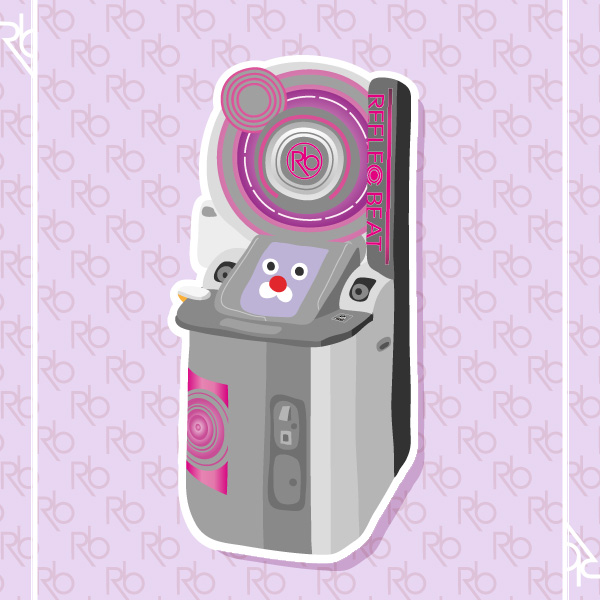arcade_cabinet, bemani, black_eyes, commentary_request, copyright_name, english_text, no_humans, object_focus