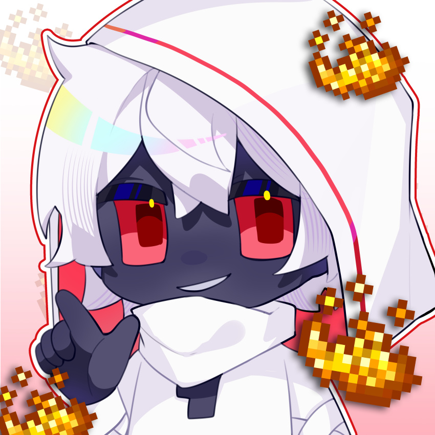 1boy, absurdres, animification, black_skin, blaze_powder, chibi, chibi_only, chinese_commentary