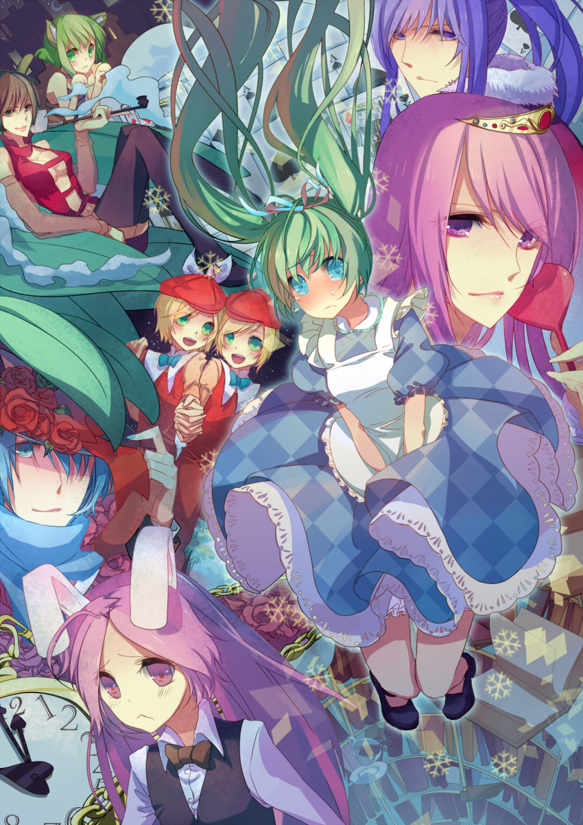 alice_(wonderland), alice_(wonderland)_(cosplay), alice_in_wonderland, animal_ears, bad_id, book, bowtie, bunny_ears