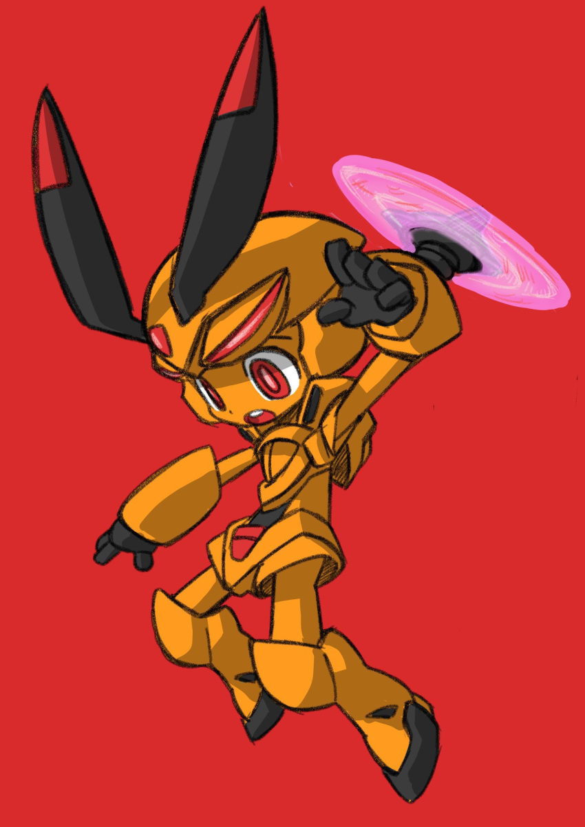 1girl, antennae, arm_mounted_weapon, arm_up, armor, armored_boots, boots, commentary_request