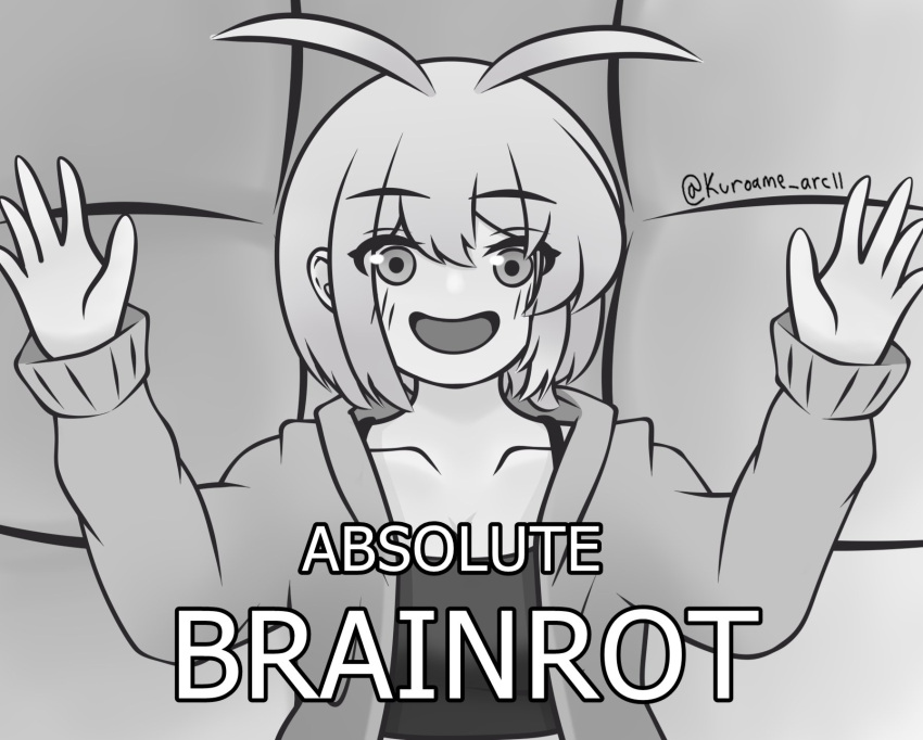 1girl, absolute_cinema_(meme), antenna_hair, artist_name, blush, borrowed_character, collarbone, commentary