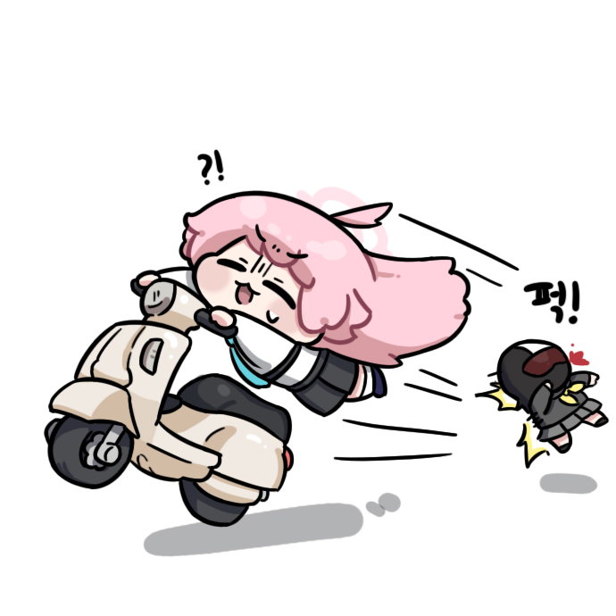 !?, 2girls, ahoge, beleullin, black_footwear, black_helmet, black_serafuku, black_skirt