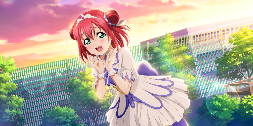 1girl, absurdres, brightest_melody, crown, dress, game_cg, green_eyes, hair_bun