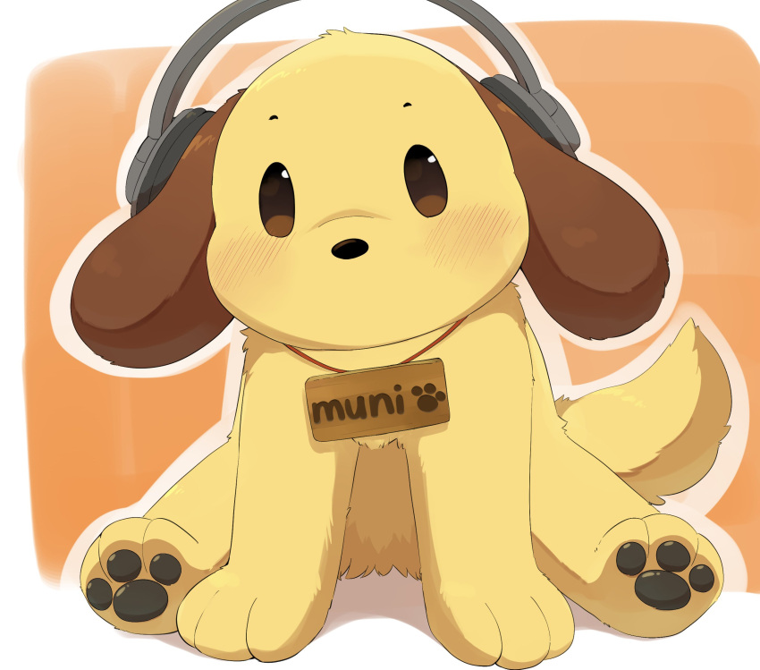 absurdres, animal, animal_focus, blush, border, borrowed_character, brown_eyes, character_name