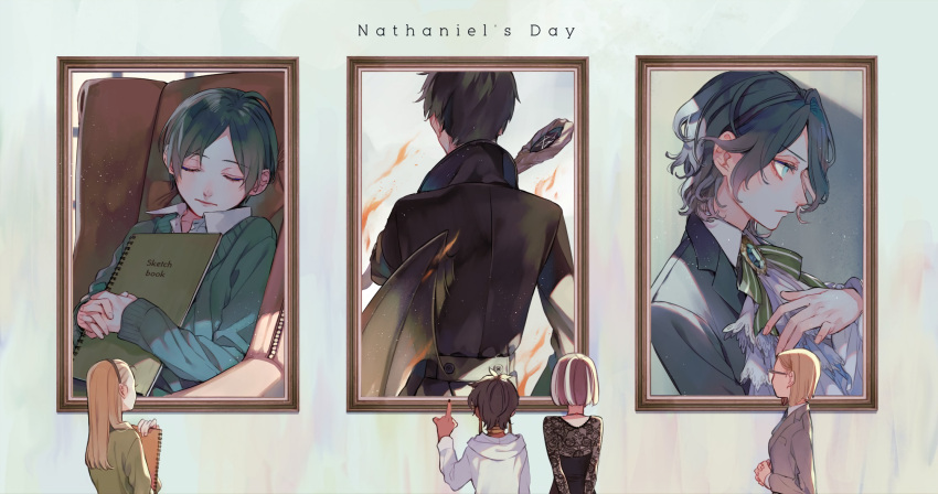 2boys, 3girls, age_progression, bartimaeus, bartimaeus_(character), black_hair, blonde_hair, blue_eyes