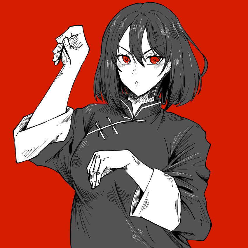 china_dress, chinese_clothes, dress, fighting_stance, highres, kokoronokoibito, kung_fu, martial_arts