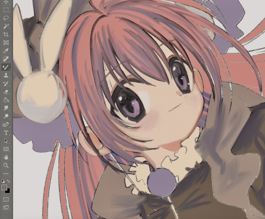 1girl, adobe_photoshop, art_program_in_frame, frills, hair_ornament, highres, long_hair, looking_at_viewer