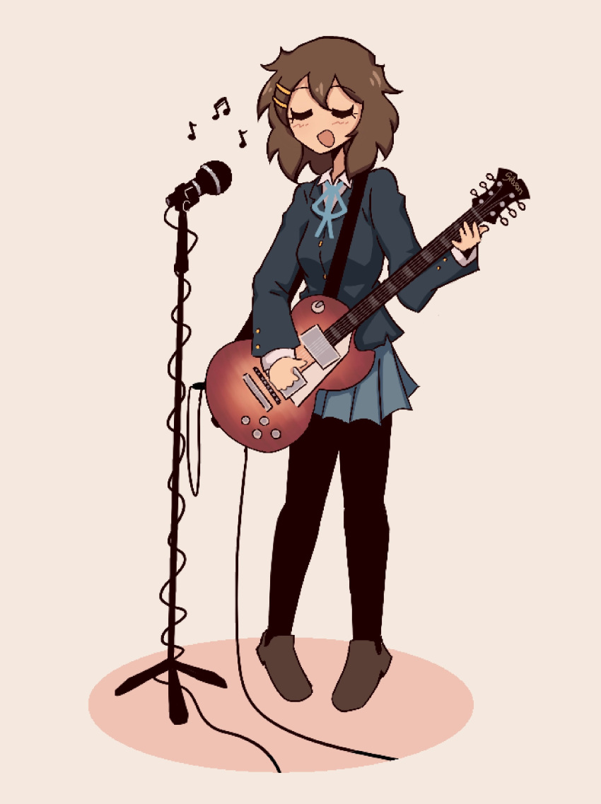 1girl, absurdres, audio_cable, black_jacket, black_leggings, blush, breasts, brown_footwear