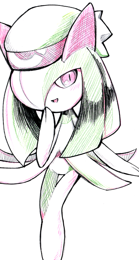 brendan_(pokemon), brendan_(pokemon)_(cosplay), cosplay, green_hair, hair_over_one_eye, hand_on_own_chin, hat, horns