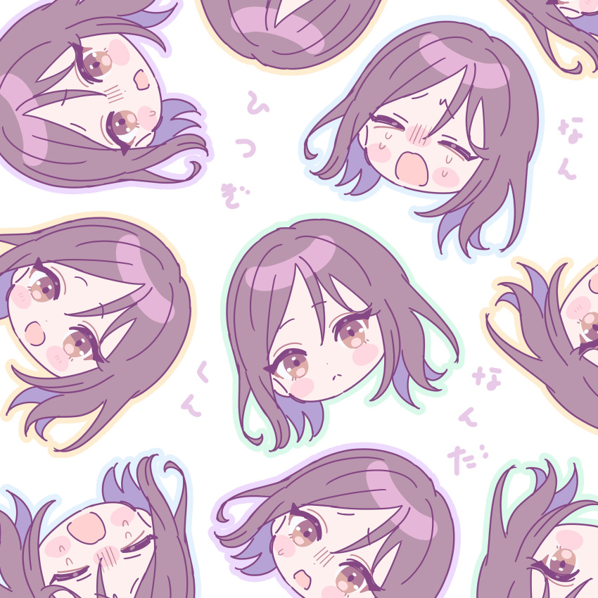 1boy, absurdres, brown_eyes, brown_hair, chibi, chibi_only, ensemble_stars!, expressions