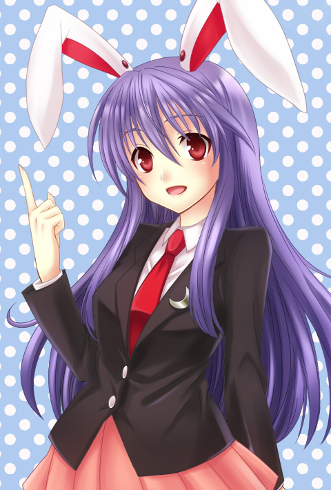 1girl, animal_ears, blazer, collared_shirt, commentary_request, crescent, irino, jacket