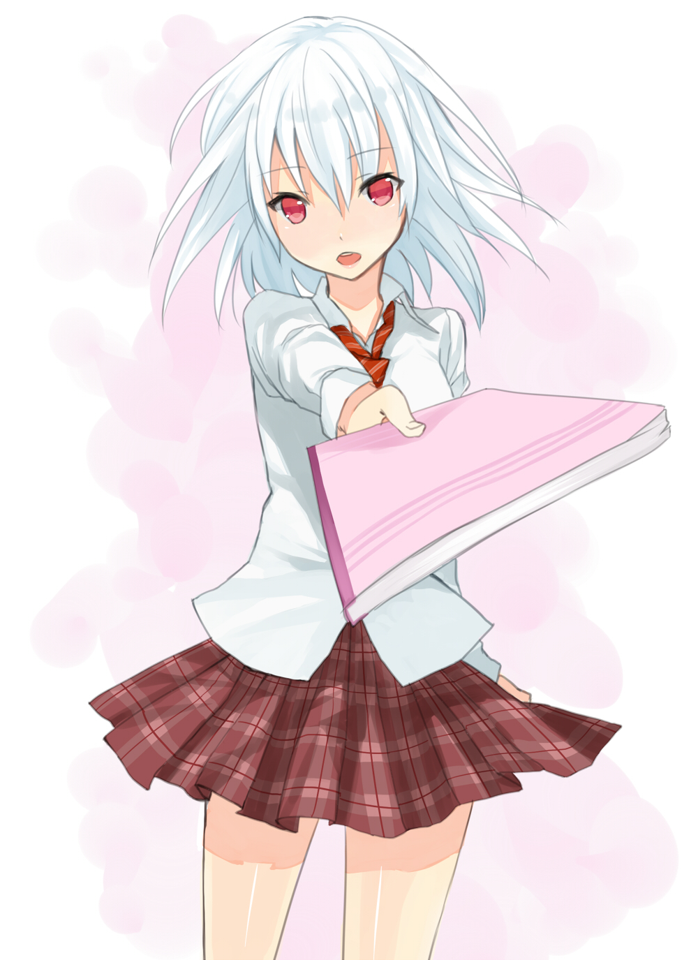 bad_id, dress_shirt, foreshortening, highres, kurasawa_moko, necktie, notebook, original